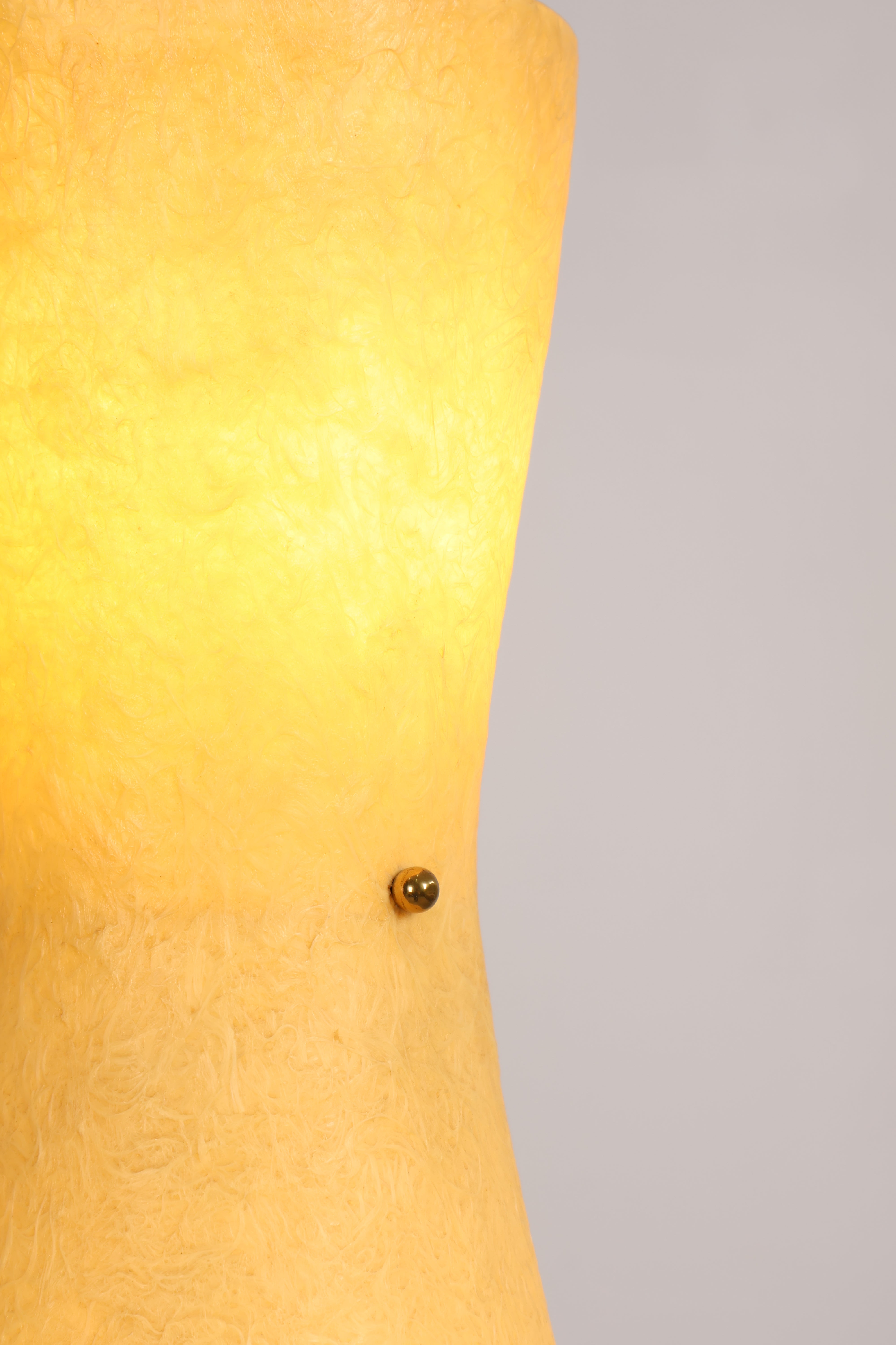 Stehlampe, Messing, Fiberglas, 50er, Deutschland