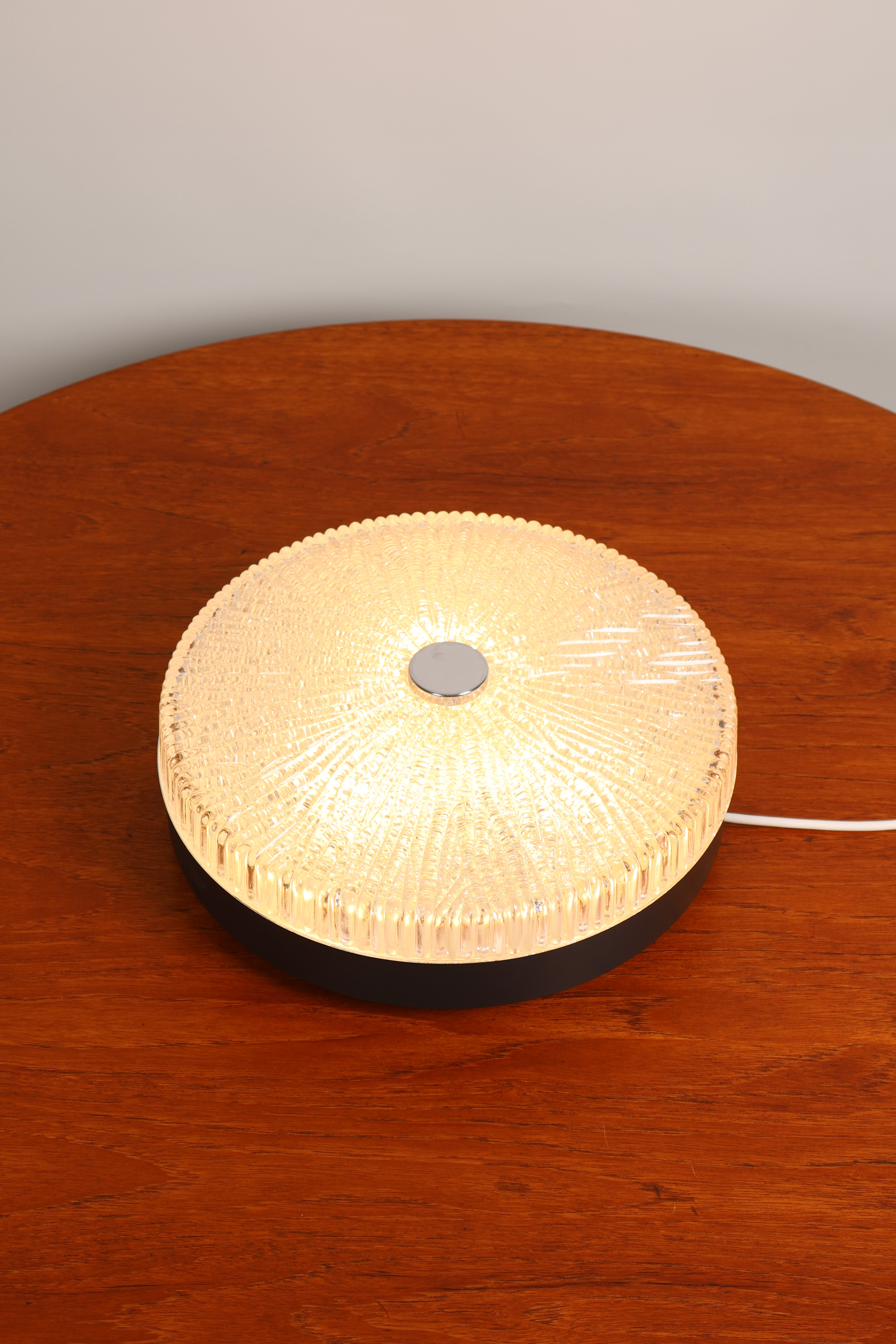 Deckenlampe, Metall, Glas, 60er, Deutschland