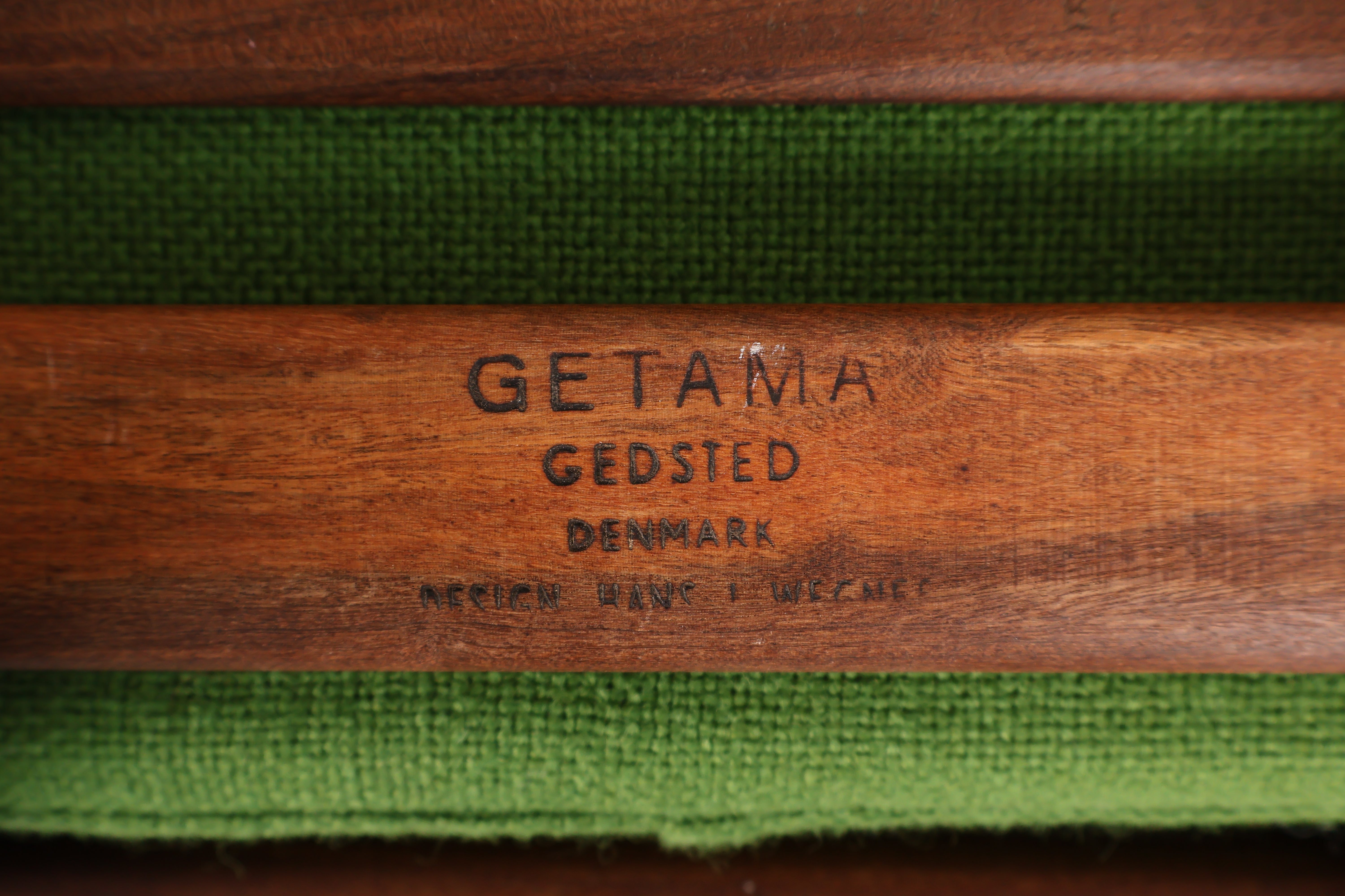 Sessel und Hocker „GE 270“ von Hans Wegner, Teak, 60er, Dänemark