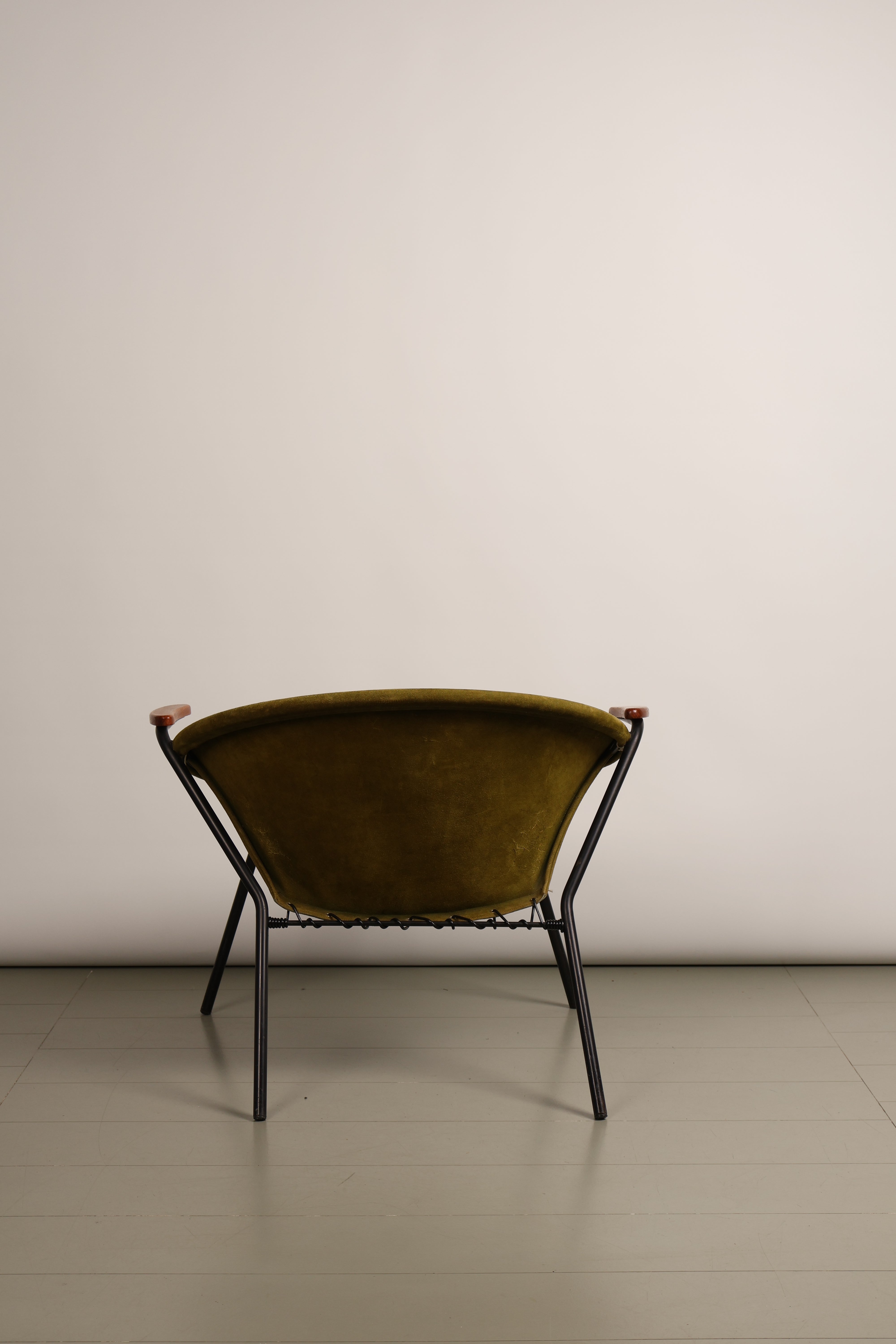 Sessel „Balloon Chair“ von Hans Olsen, Wildleder, Teak, Metall, 60er, Dänemark #2