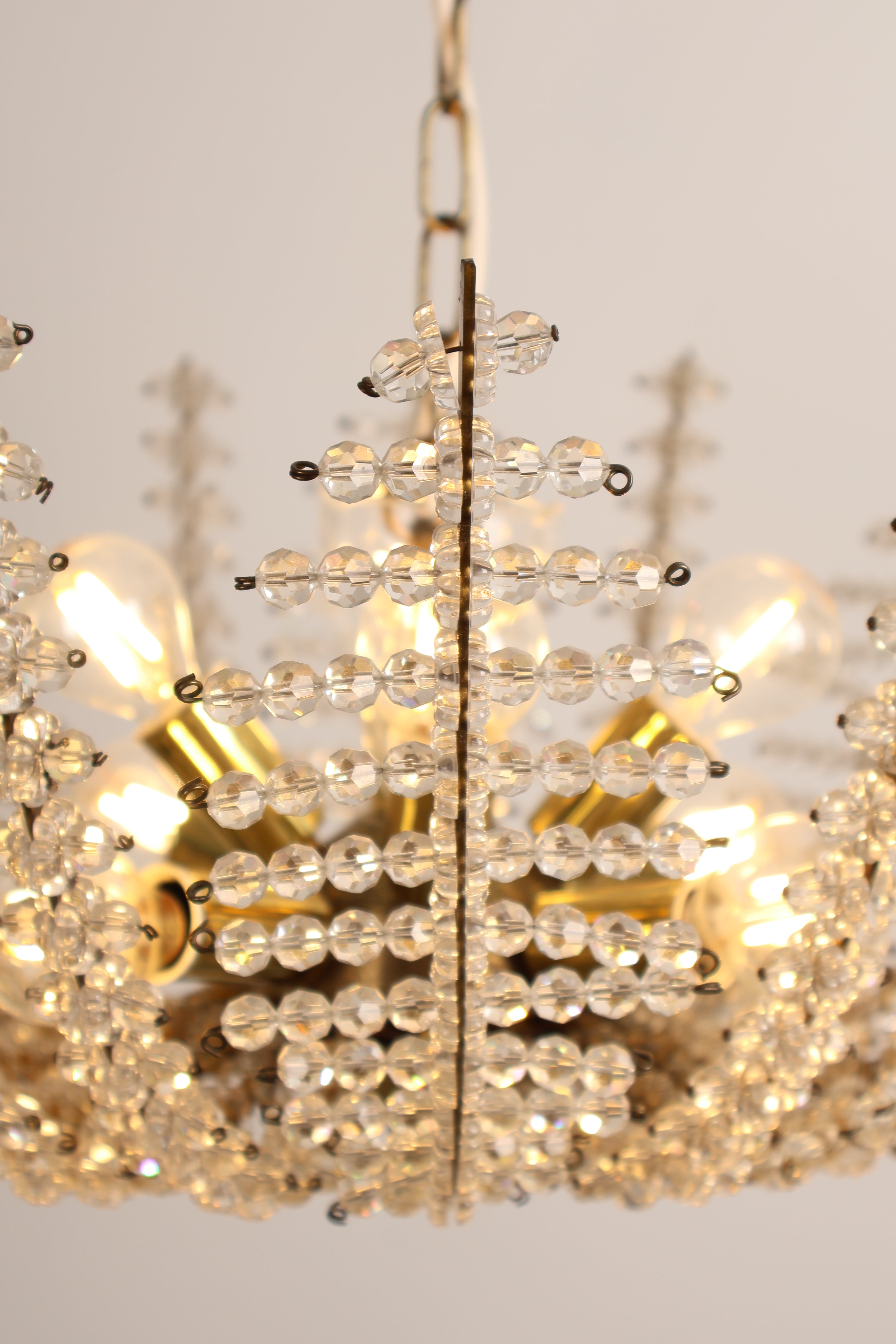 Deckenlampe von Ver. Emil Stejnar, Messing, Glas, Acryl, 60er, Österreich