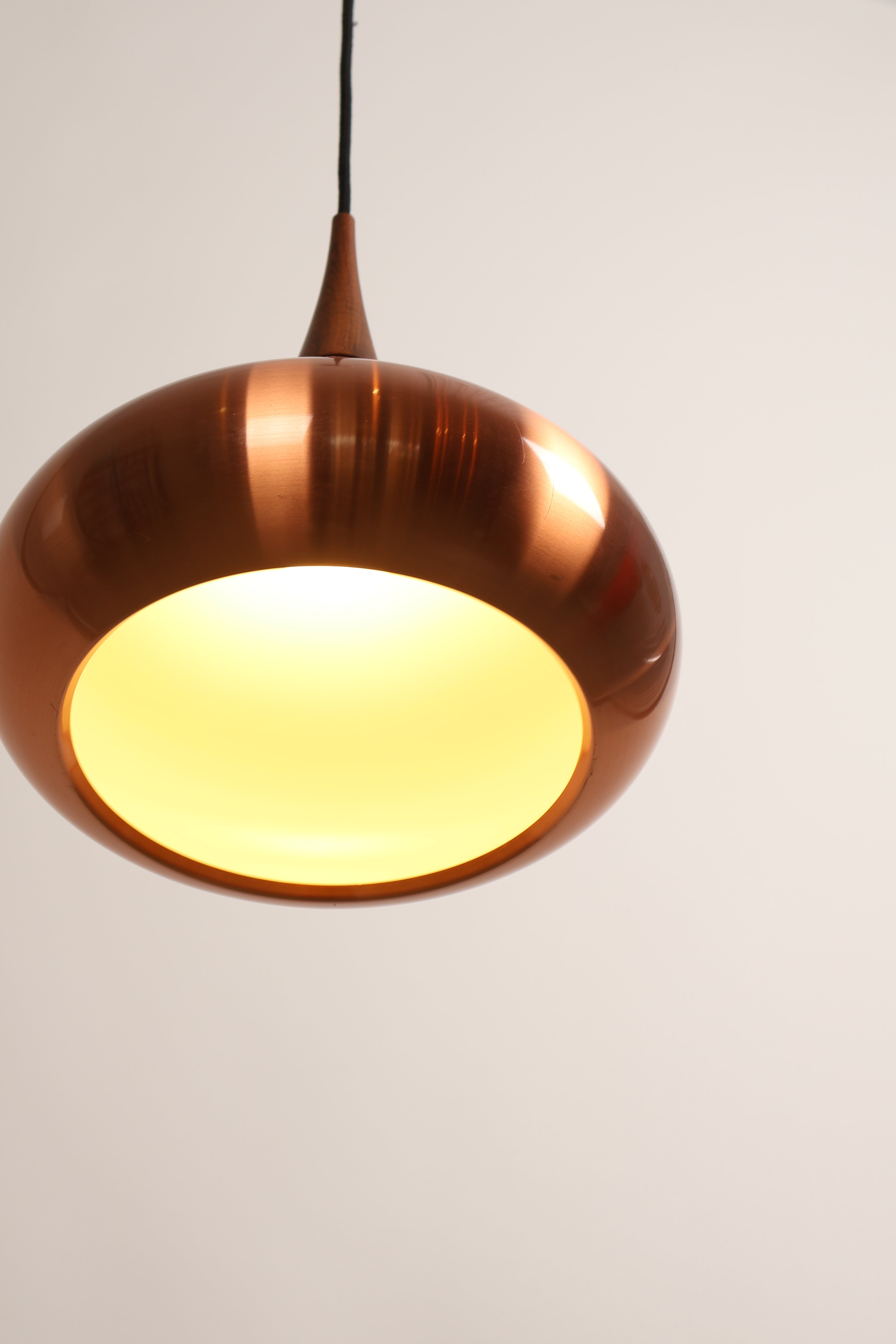 Deckenlampe „Orient P2“ von Jo Hammerborg, Kupfer, Palisander, 60er, Dänemark