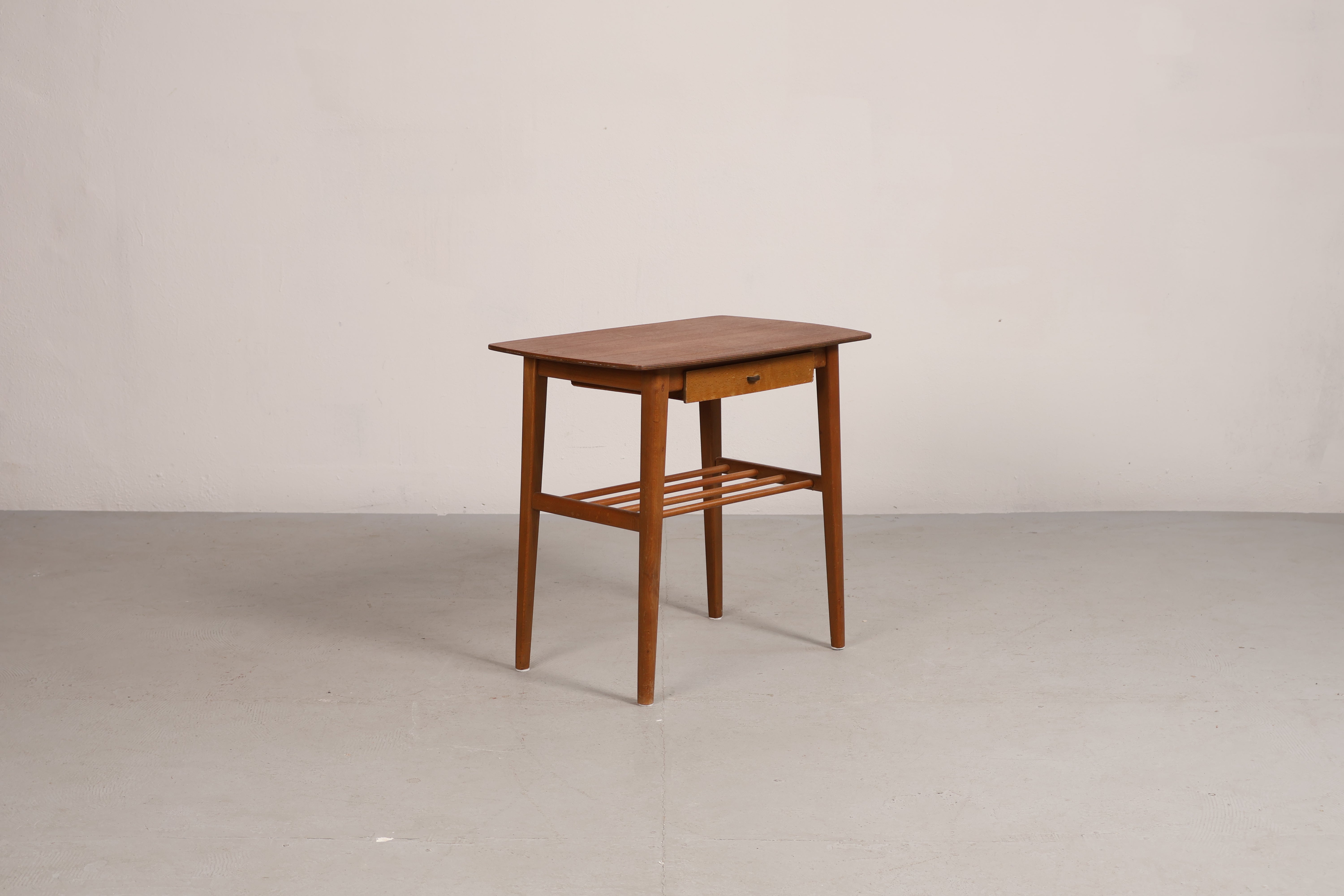Beistelltisch, Teak, Buche, 60er, Schweden