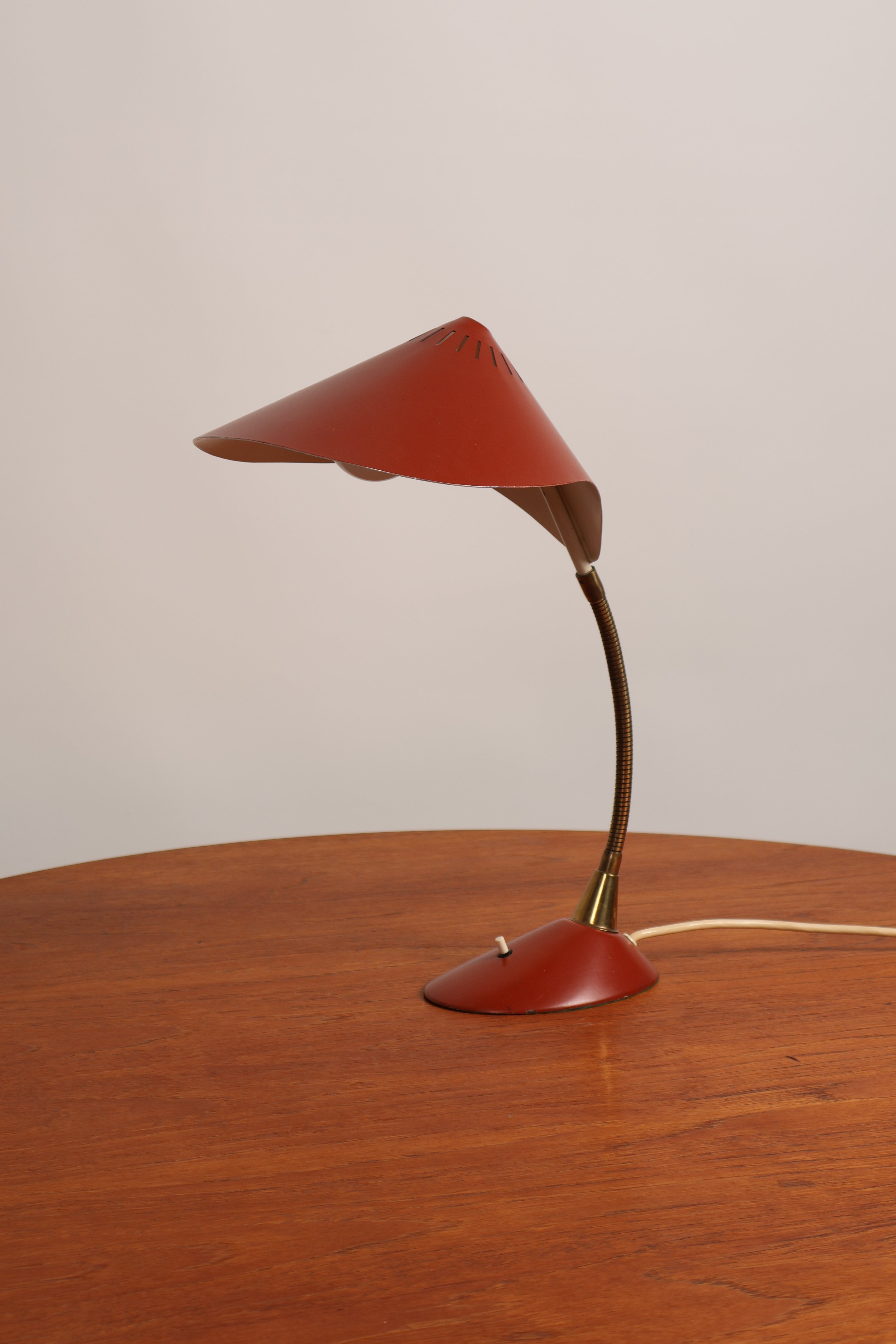 Tischlampe „Cobra“, Messing, Metall, 60er, Deutschland